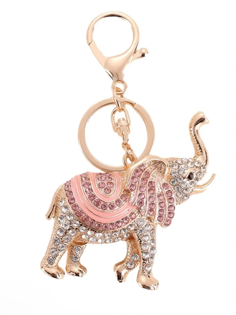 Crystal Elephant Keychain/Bag Charm • Pink or Green • Pick One